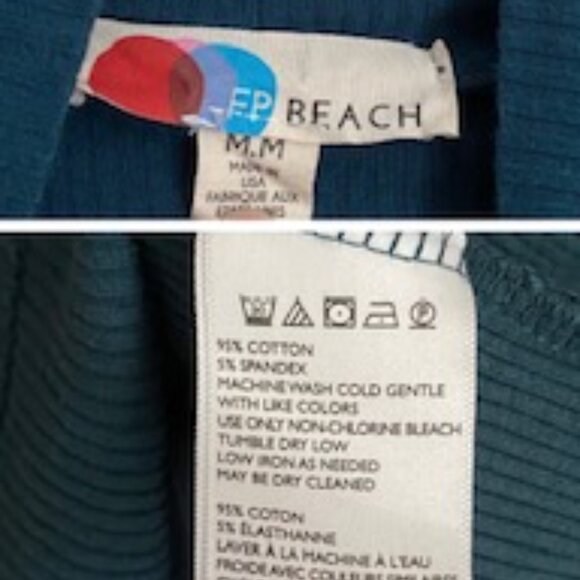 [Free People] Around Town Mini Ribbed Mock Dress in Teal - Picture 2 of 2